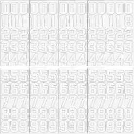 204 Piece Helmet Numbers & Stickers, 1.25 Inch Vinyl Decals for Football, Baseball, Hockey, Lacrosse