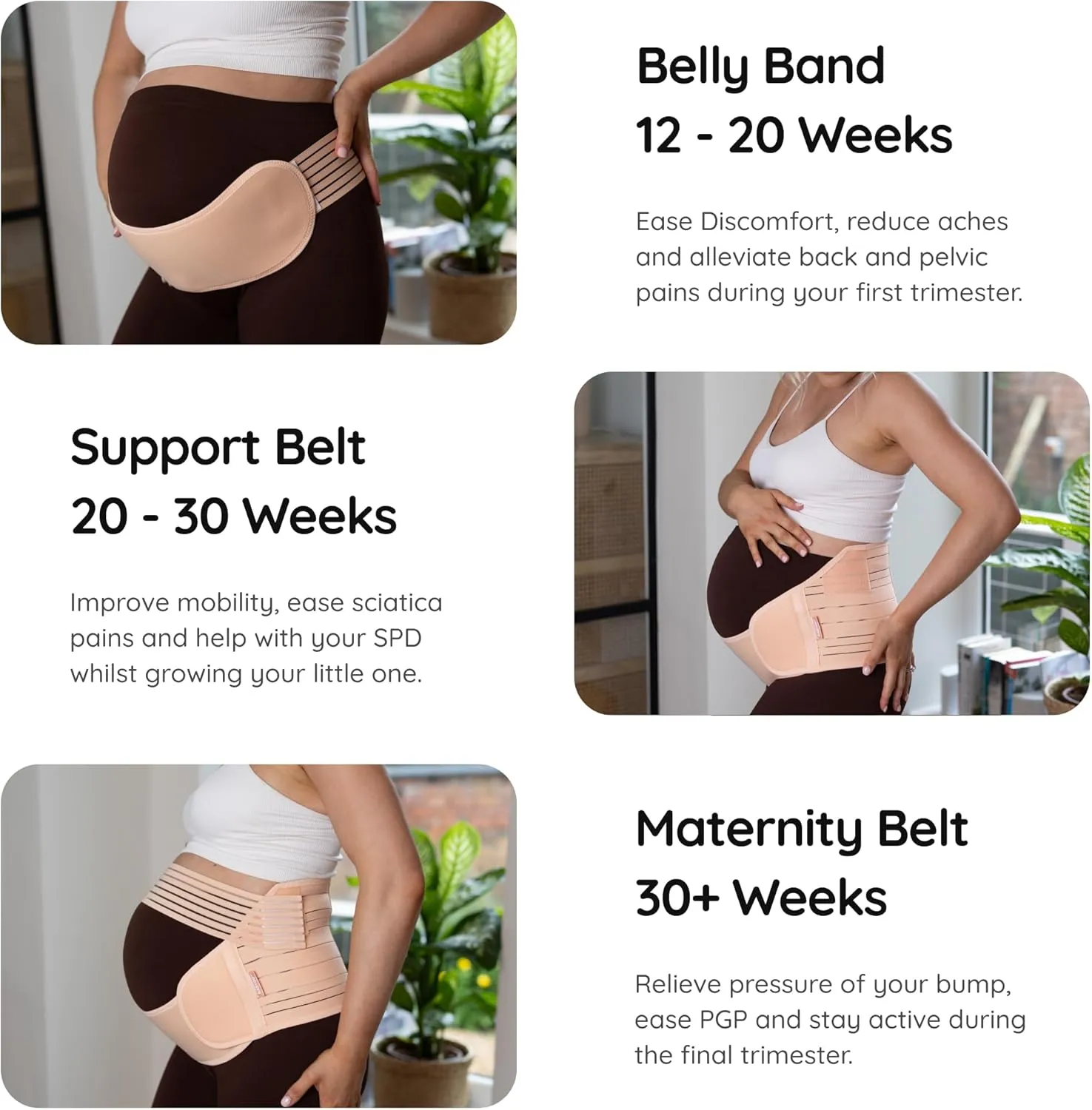 BABYGO 4 in 1 Pregnancy Support Belt Maternity & Postpartum Band - Relieve Back, Pelvic, Hip Pain, SPD & PGP | inc 40 Page Pregnancy Book for Birth Preparation, Labor & Recovery