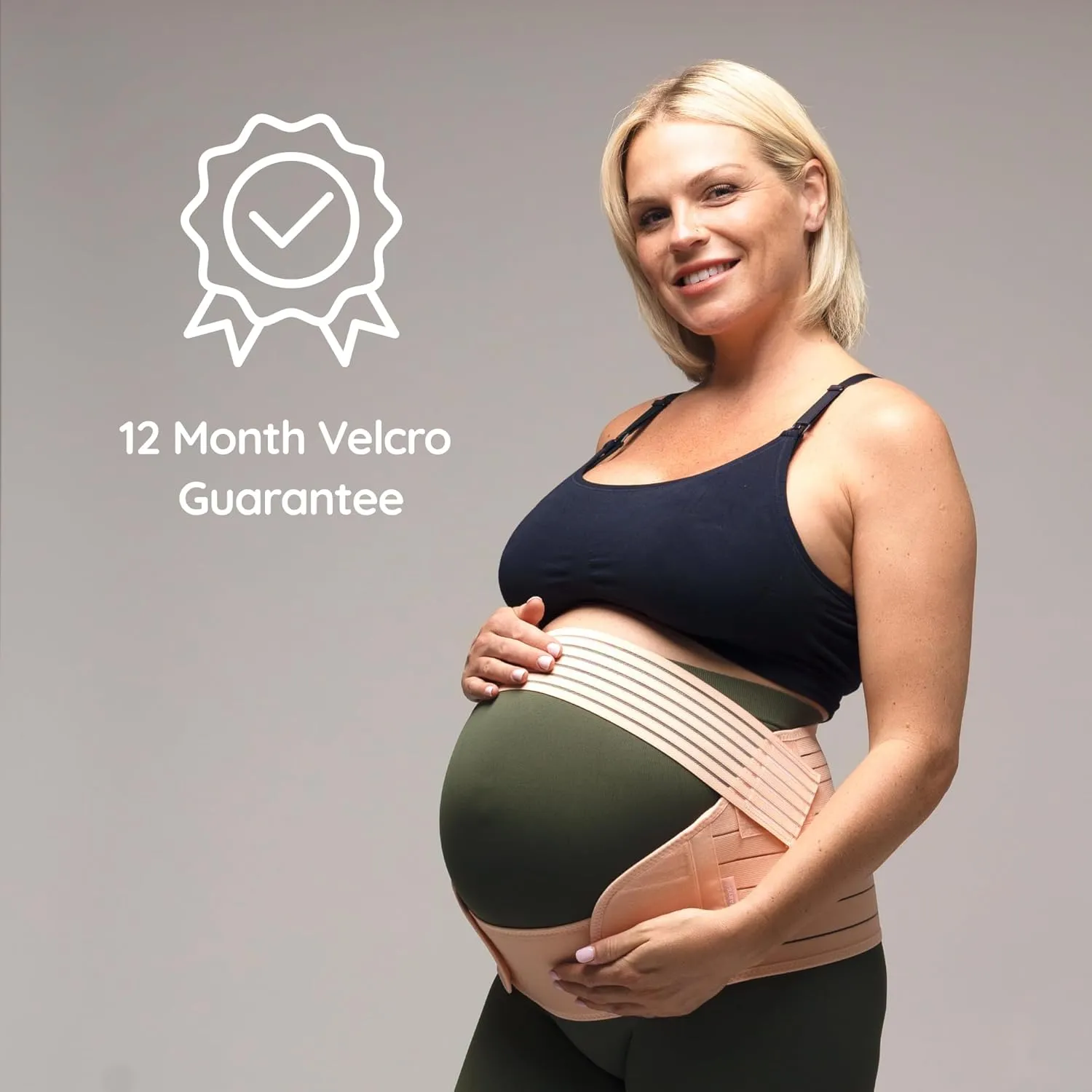 BABYGO 4 in 1 Pregnancy Support Belt Maternity & Postpartum Band - Relieve Back, Pelvic, Hip Pain, SPD & PGP | inc 40 Page Pregnancy Book for Birth Preparation, Labor & Recovery