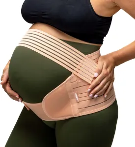 BABYGO 4 in 1 Pregnancy Support Belt Maternity & Postpartum Band - Relieve Back, Pelvic, Hip Pain, SPD & PGP | inc 40 Page Pregnancy Book for Birth Preparation, Labor & Recovery
