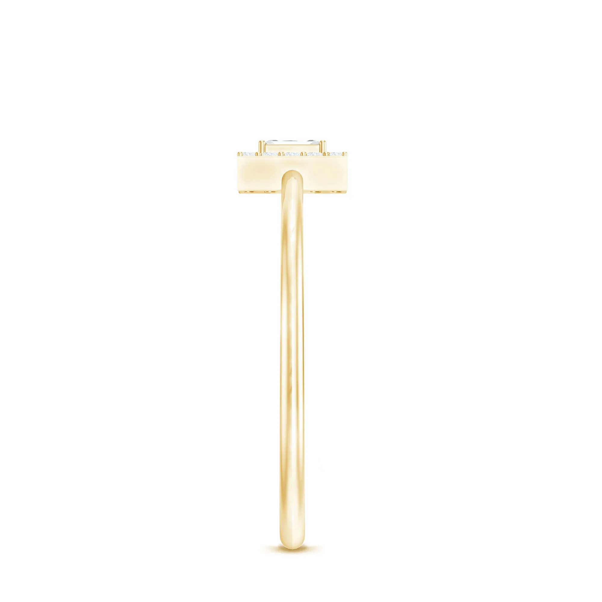 Baguette and Round Shape Diamond Dainty Ring