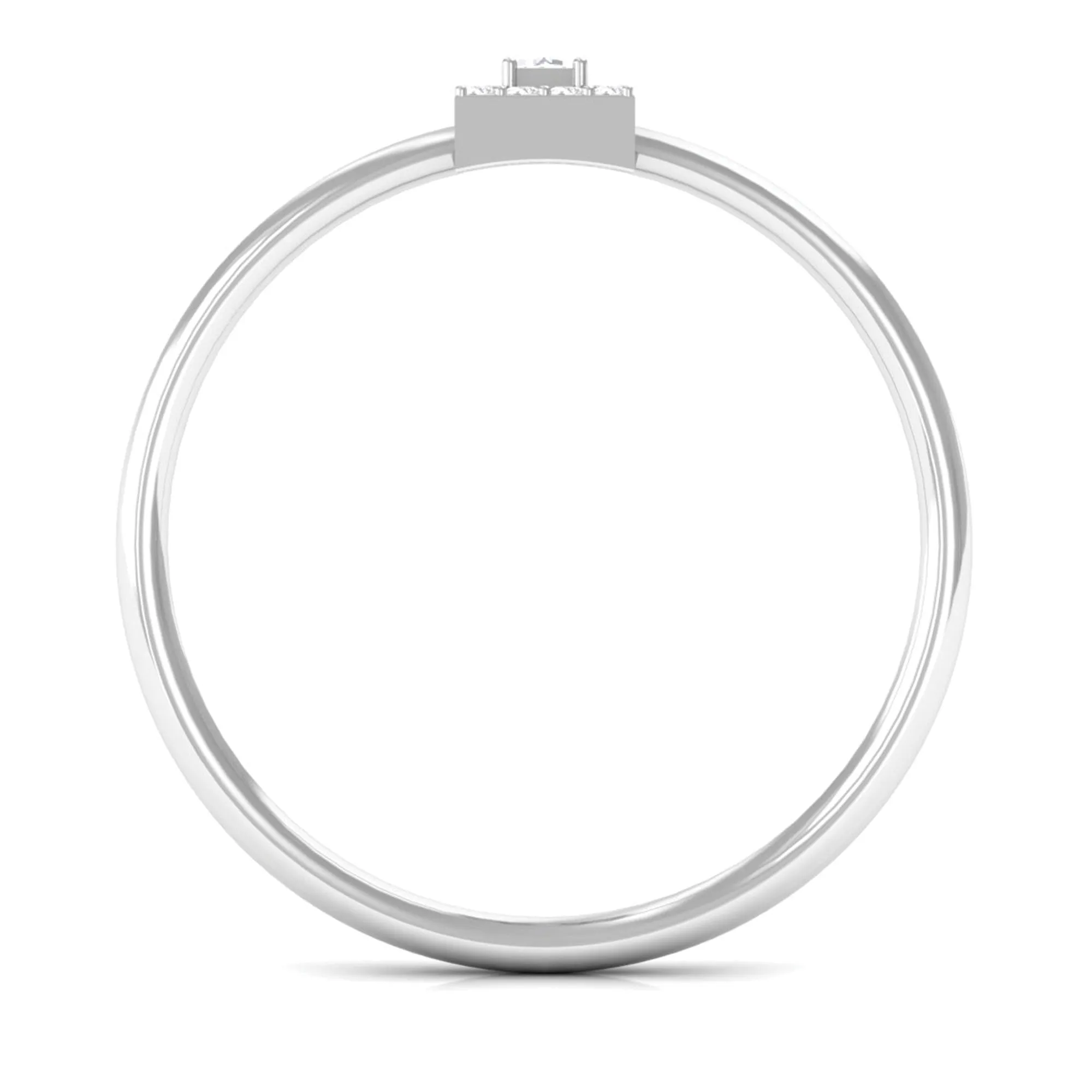 Baguette and Round Shape Diamond Dainty Ring