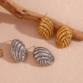 Beat Bread Pattern Stud Earrings