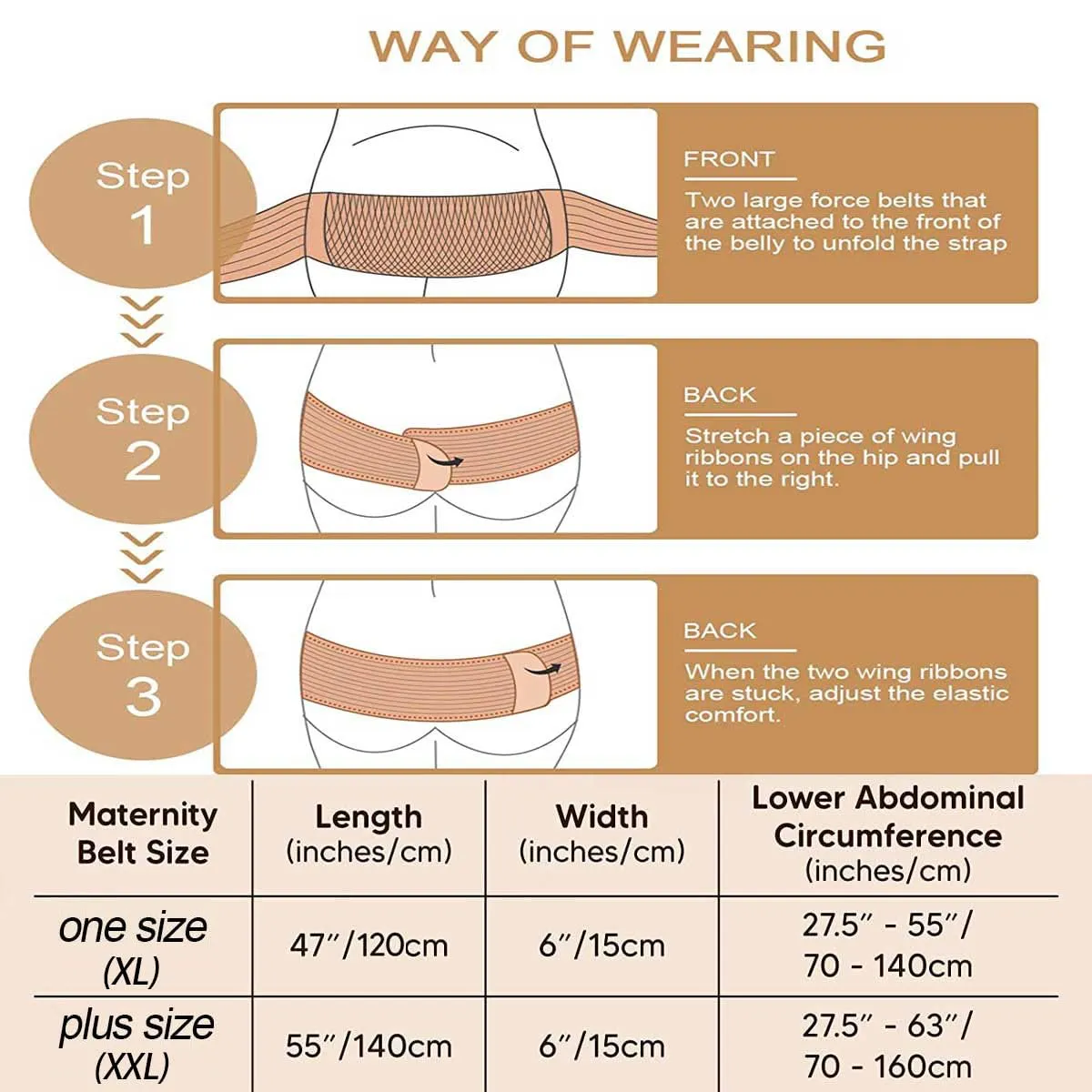 Belly Band for Pregnancy Maternity Belt Pregnancy Support Belt Bump Band Abdominal Brace Belt - Relieve Lower Back, Pelvic and Hip Pain (Black/Plus size)