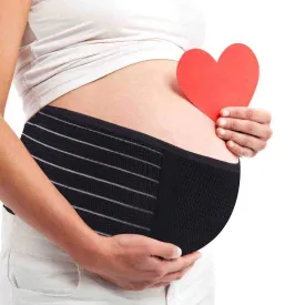 Belly Band for Pregnancy Maternity Belt Pregnancy Support Belt Bump Band Abdominal Brace Belt - Relieve Lower Back, Pelvic and Hip Pain (Black/Plus size)