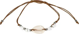 BlueRica Adjustable Cord Anklet Bracelet with Colored Beads & Cowrie Shell Pendant