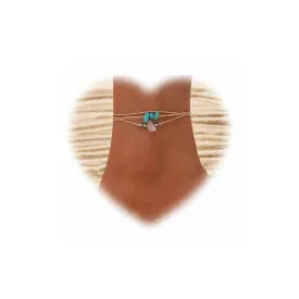 Bohemian Layered Turquoise Anklet for Women Metal Bead Ankle Bracelets Natural Stone Anklets Woven Rope Anklets Chain Bracelet Summer Beach Foot Ankle Chain Jewelry for Girls Gifts