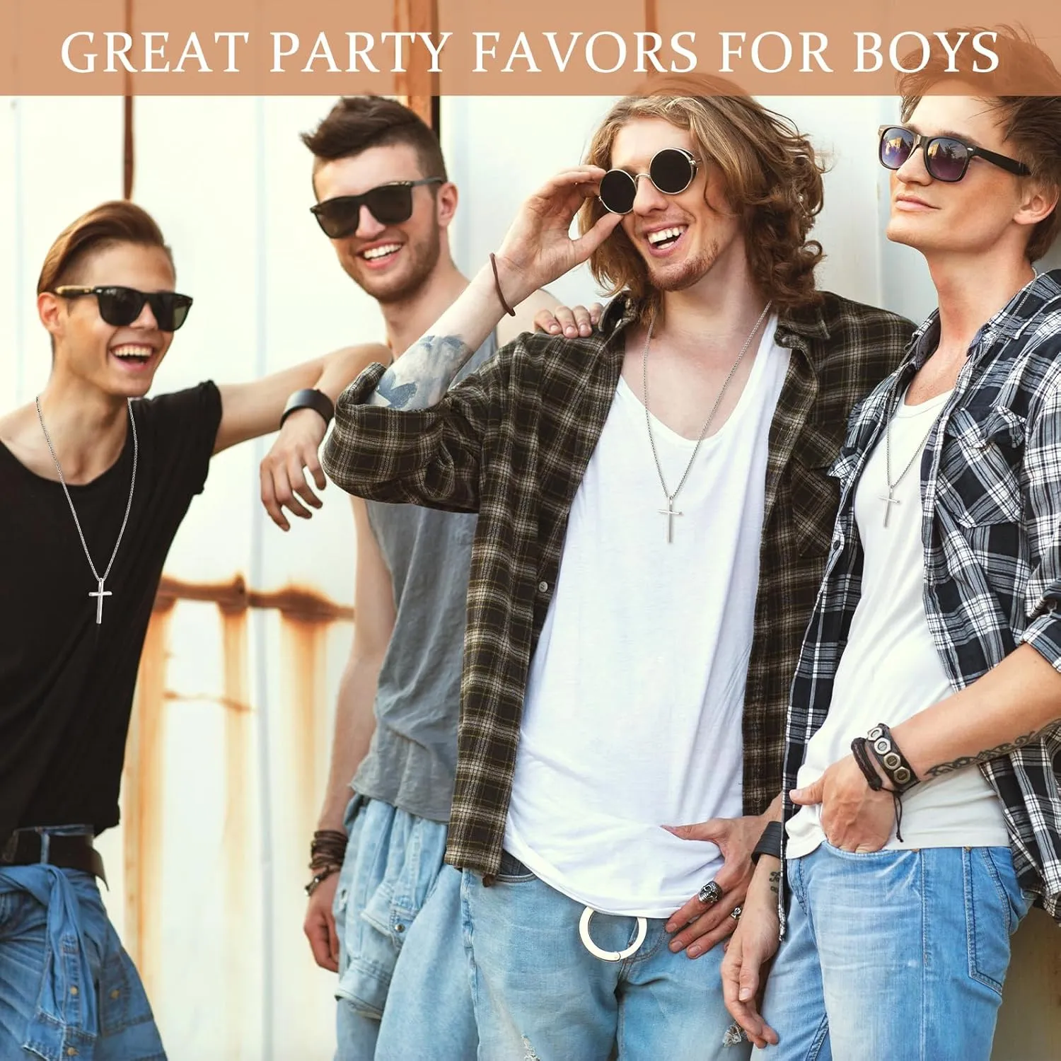 Bulk Stainless Steel Cross Necklace for Men Gifts Christian Gift Cross Necklace Pendant