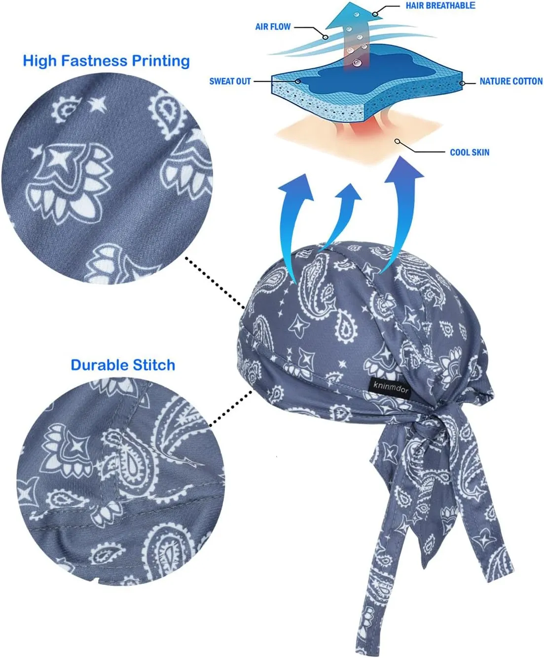 Do Rags Cycling Caps Helmet Liner Doo Rag Motorcycle Bandana Hat Sweat Liner Skull Caps Dew Rags for Men and Women