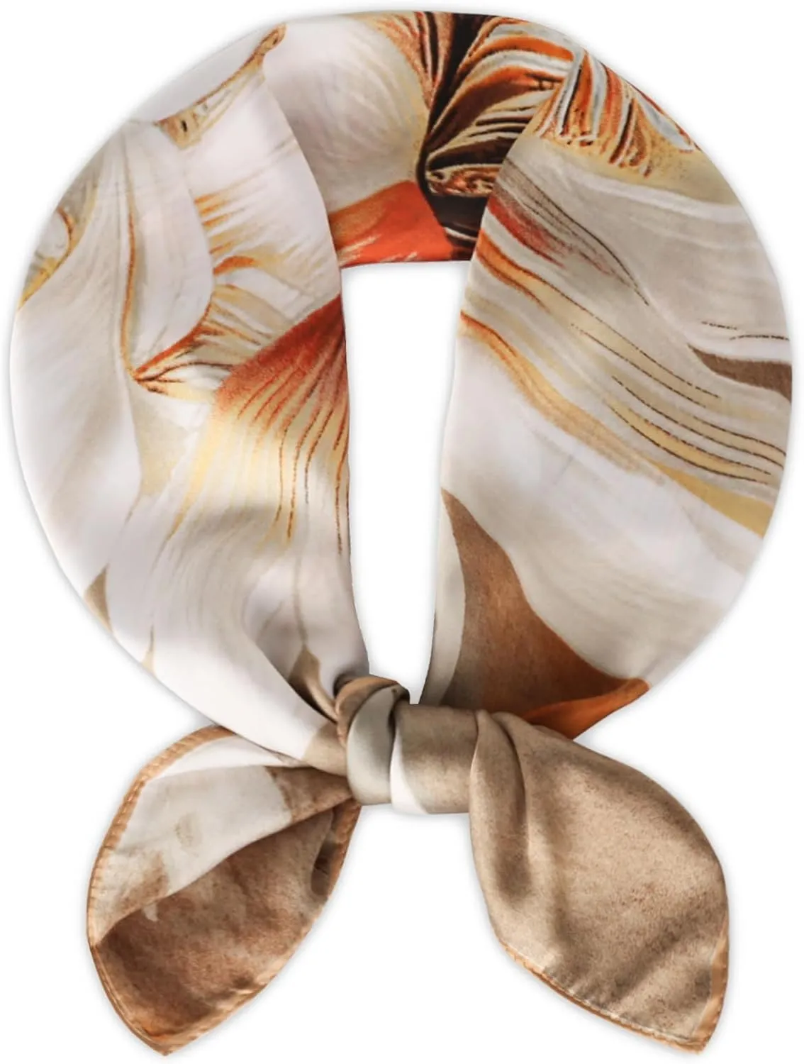 EXTREE Silk Feeling Scarf Medium Square Satin Head Scarf Sleeping Hair Wrapping for Women 27.5  27.5 inches