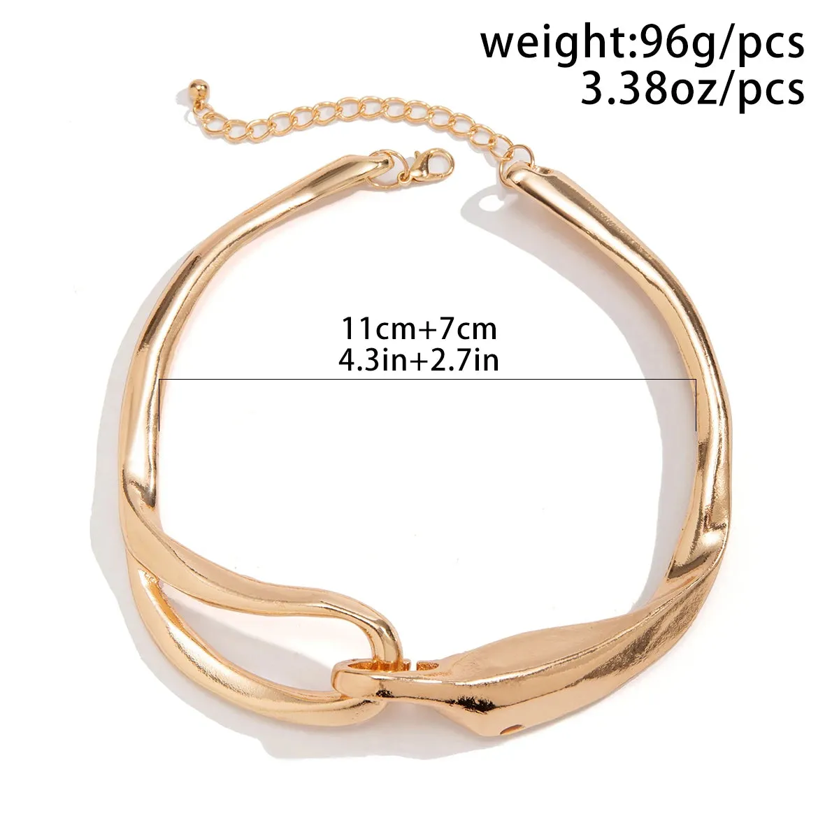 Fashion Cross Chunky Chain Short Necklace Collar for Women Gold Color Heavy Metal Choker Neck