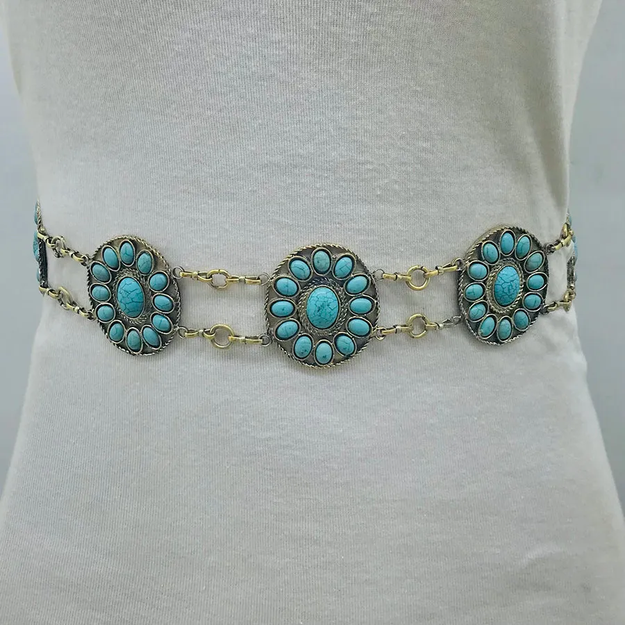 Handmade Tribal Turquoise Belly Dance Belt