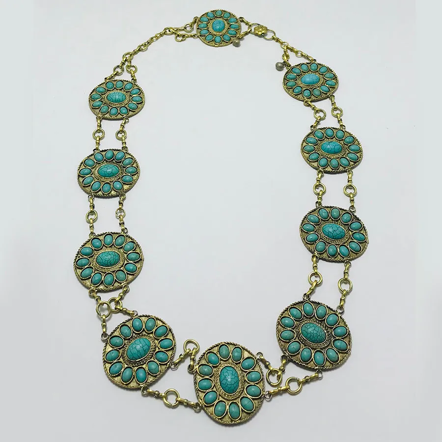 Handmade Tribal Turquoise Belly Dance Belt