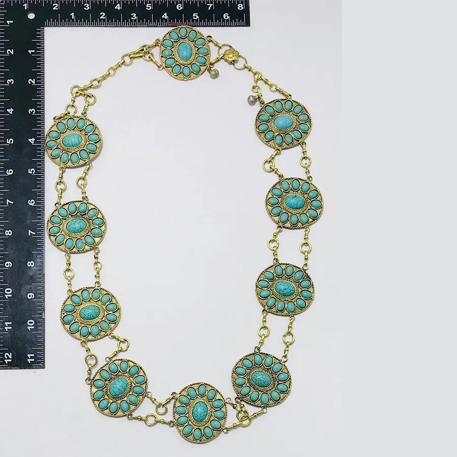Handmade Tribal Turquoise Belly Dance Belt