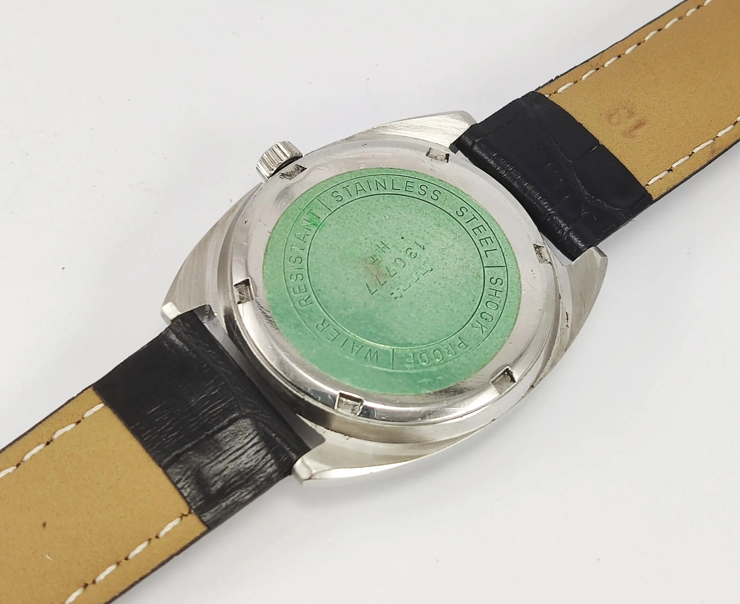 HMT Janata Deluxe Para Shock 17 Jewels White Dial Mechanical Hand winding Men's Wrist Watch 0231