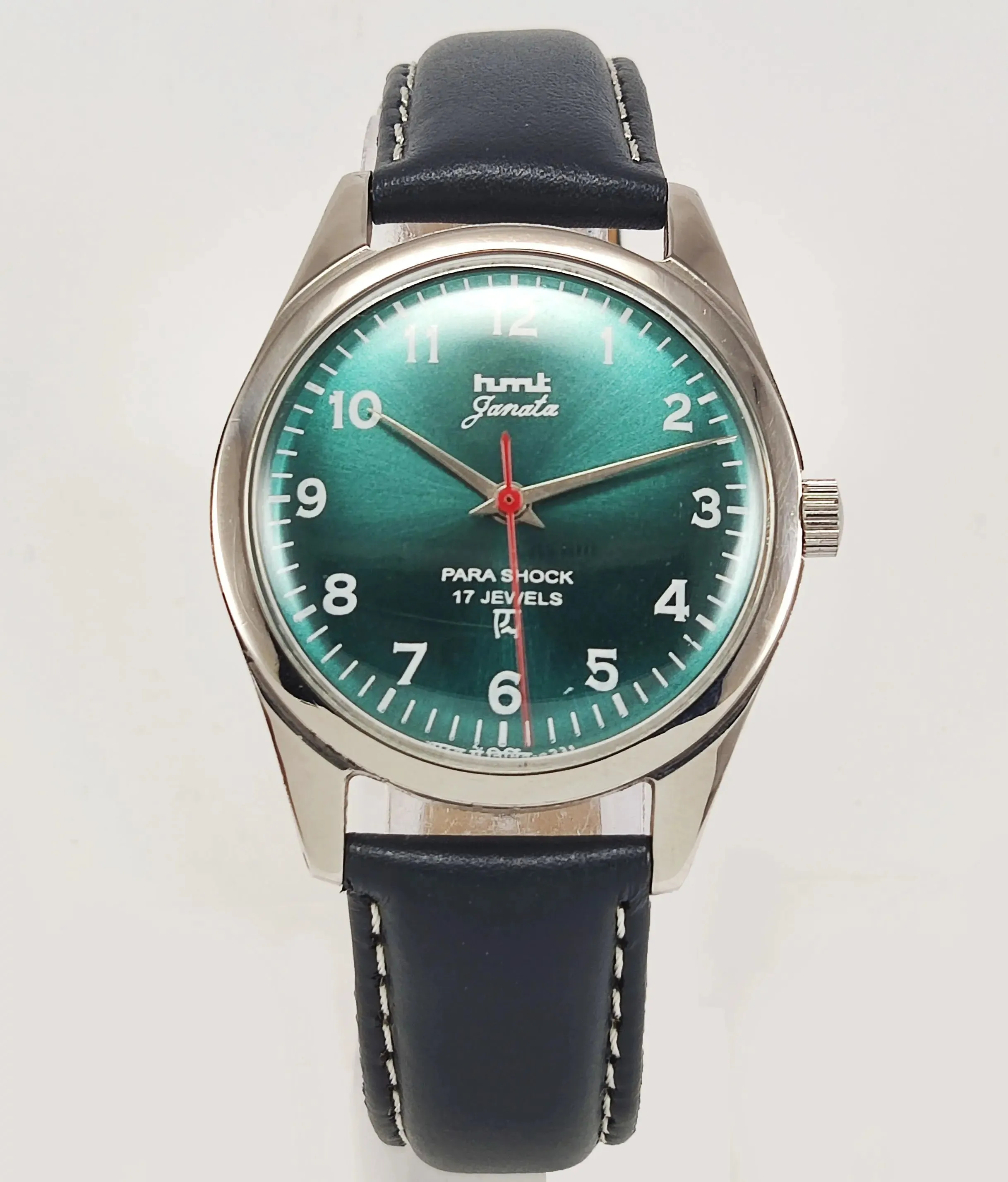 HMT Janata Para Shock 17 Jewels Green Dial Mechanical Hand winding Men's Wrist Watch