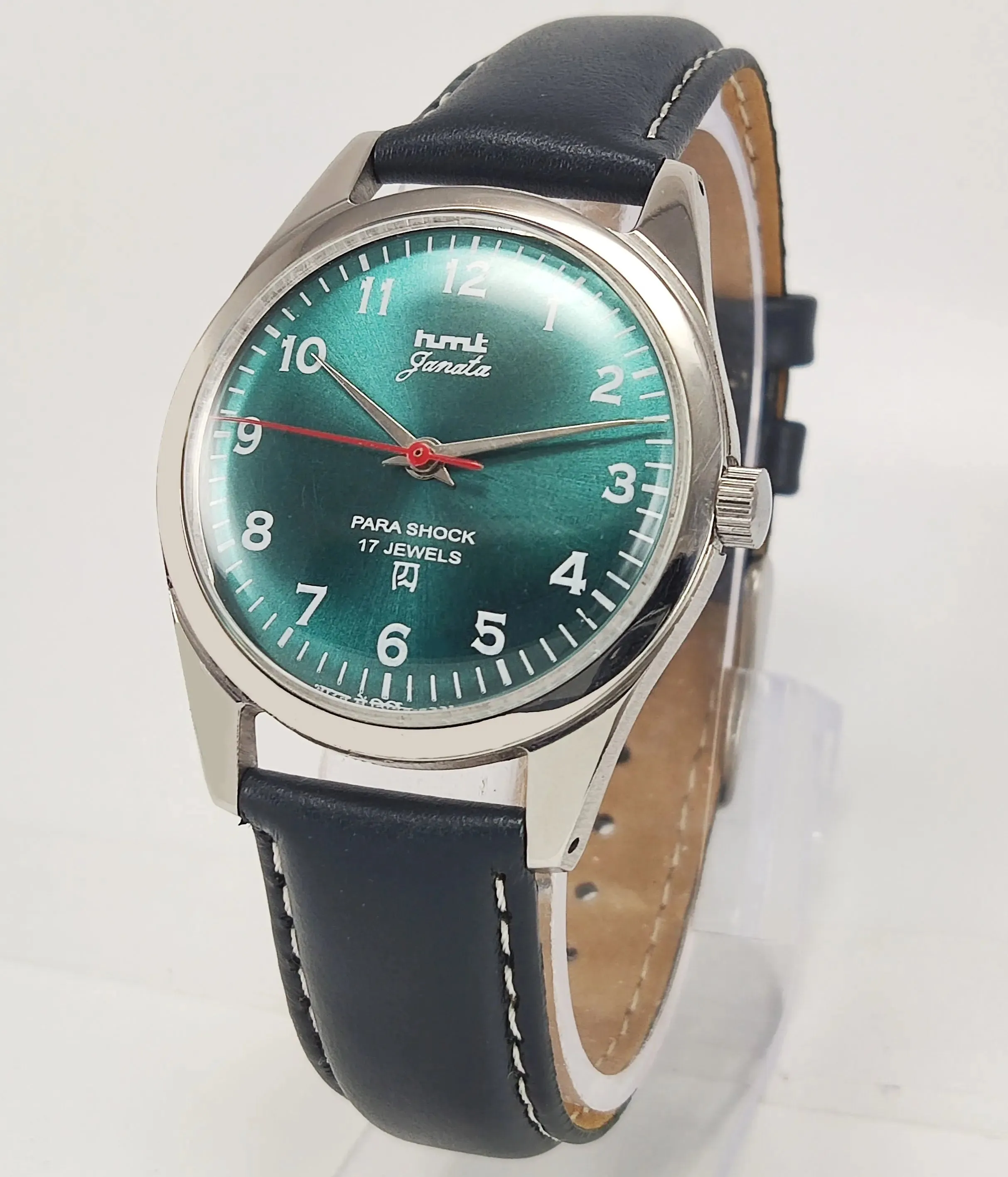 HMT Janata Para Shock 17 Jewels Green Dial Mechanical Hand winding Men's Wrist Watch