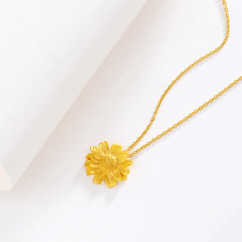 Jewelry Sunflower Necklace Women's Fashion Sunflower Pendant Flower Clavicle Chain Light Luxury Niche Necklace