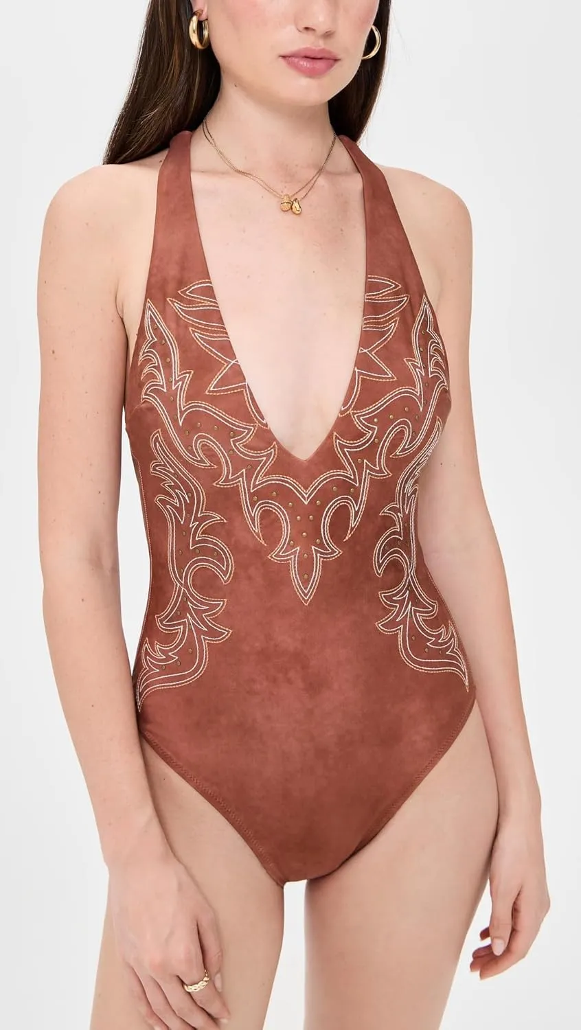 L'AGENCE Women's Lisa Bolero Plunge One Piece
