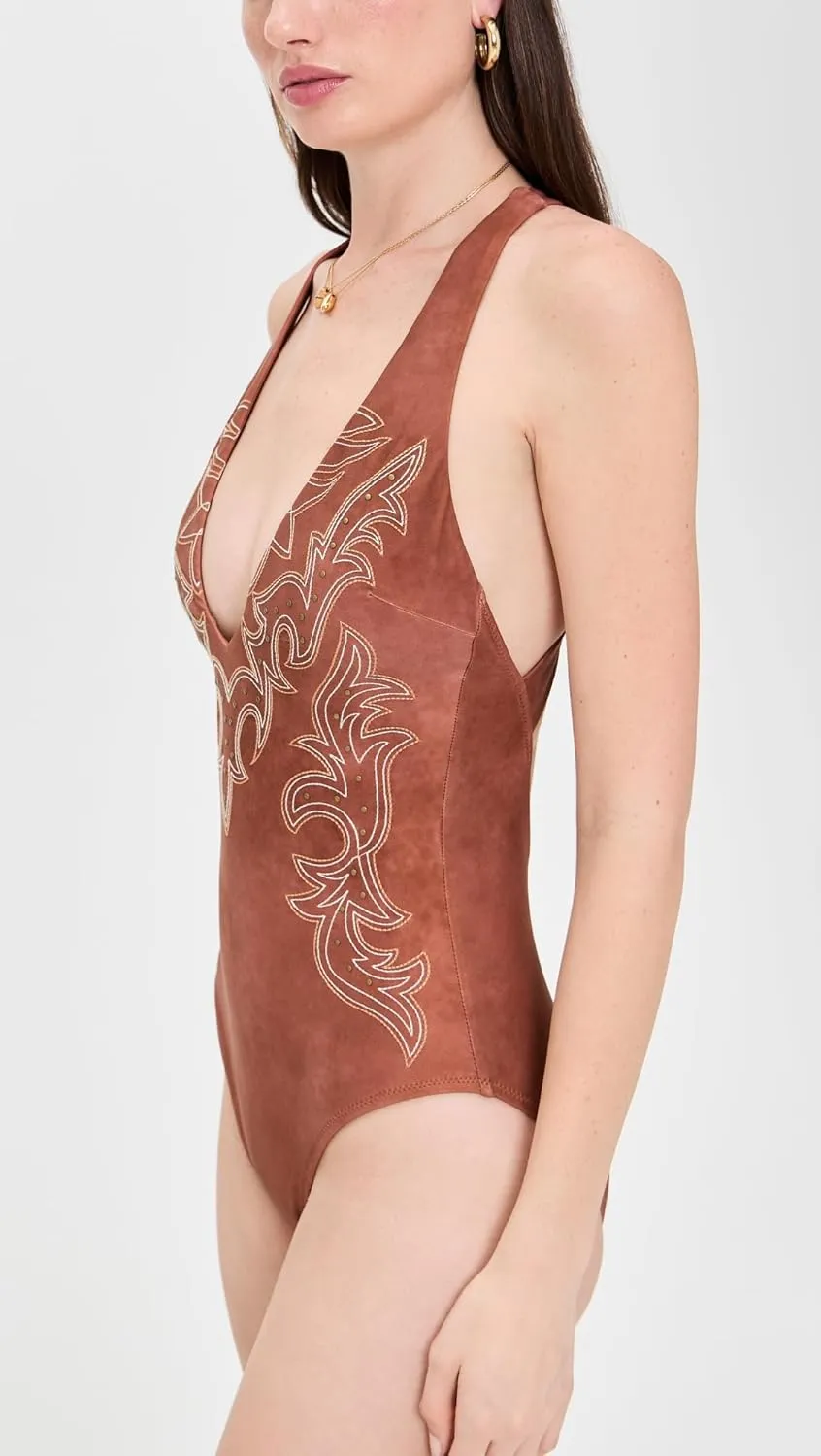 L'AGENCE Women's Lisa Bolero Plunge One Piece