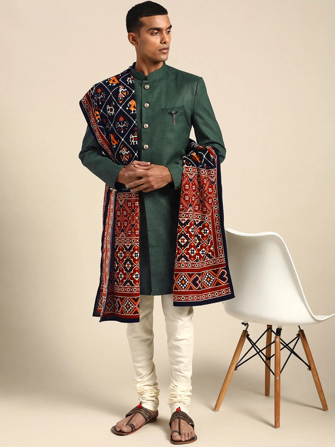 Men's Maroon Dupatta (Set of 1)