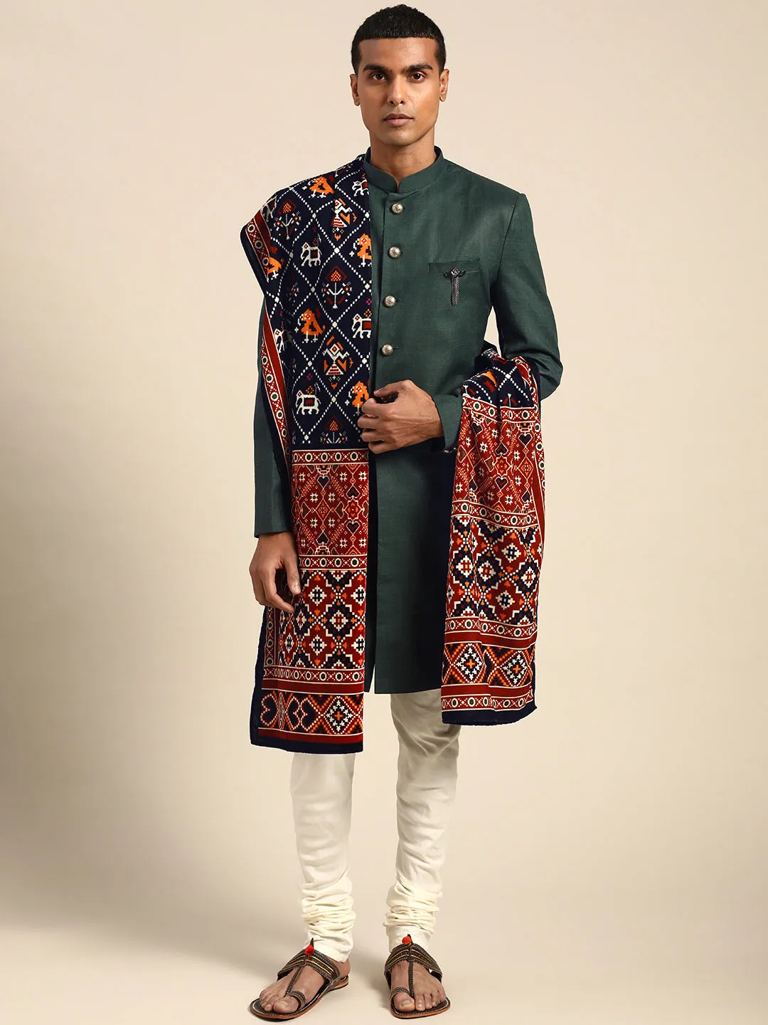 Men's Maroon Dupatta (Set of 1)