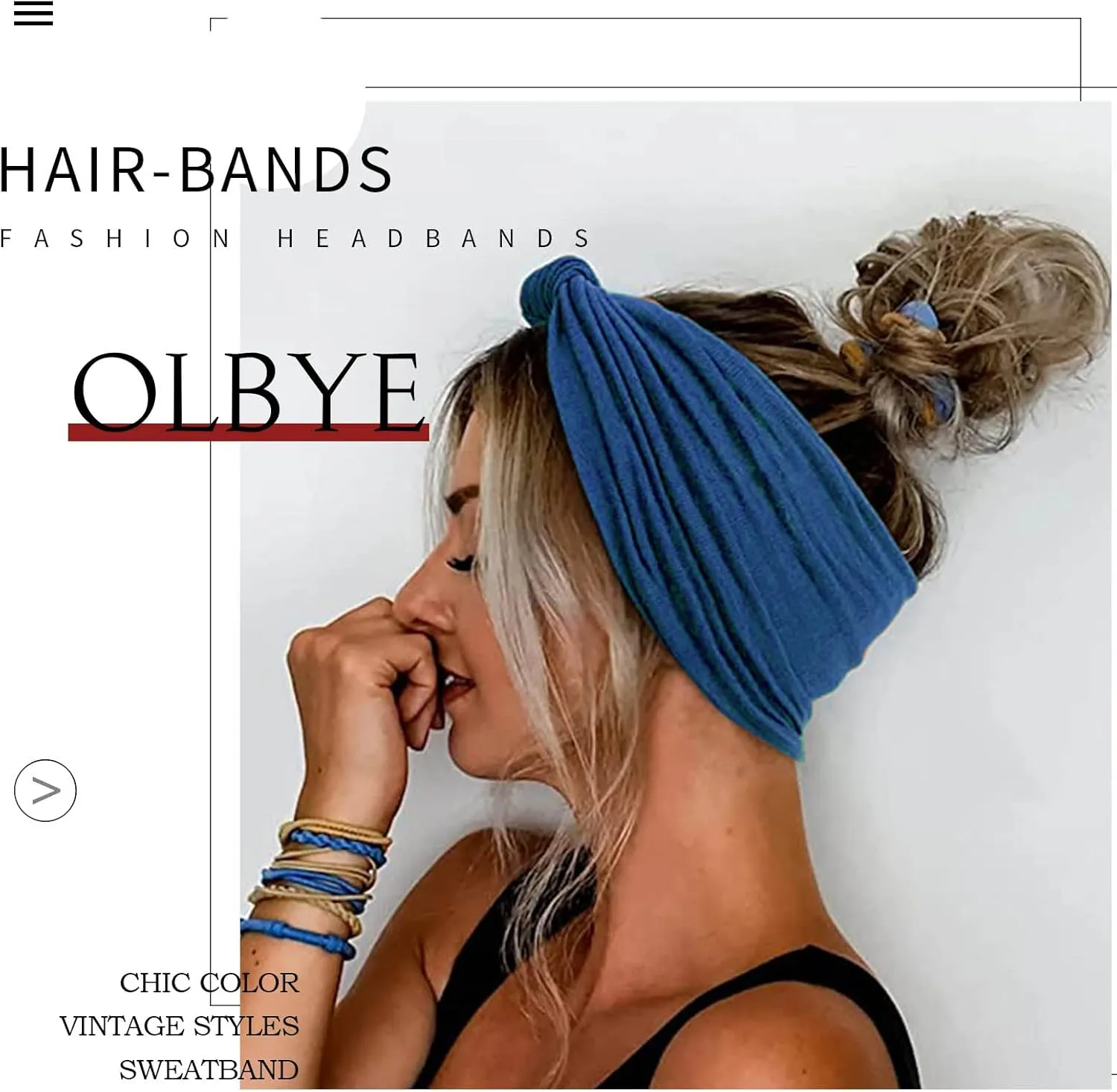 Olbye Wide Headbands Women Knotted Turban Headband Elastic Non Slip Hairbands Yoga Workout Head Wraps Running Sweatbands Boho Head Bands Fashion Hair Accessories for Women Pack of 6