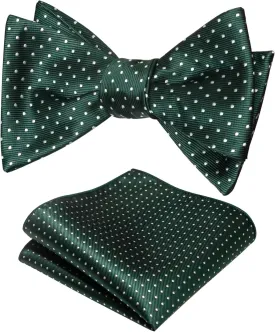 Original Mens Bowtie Self Bow Tie & Pocket Square Set