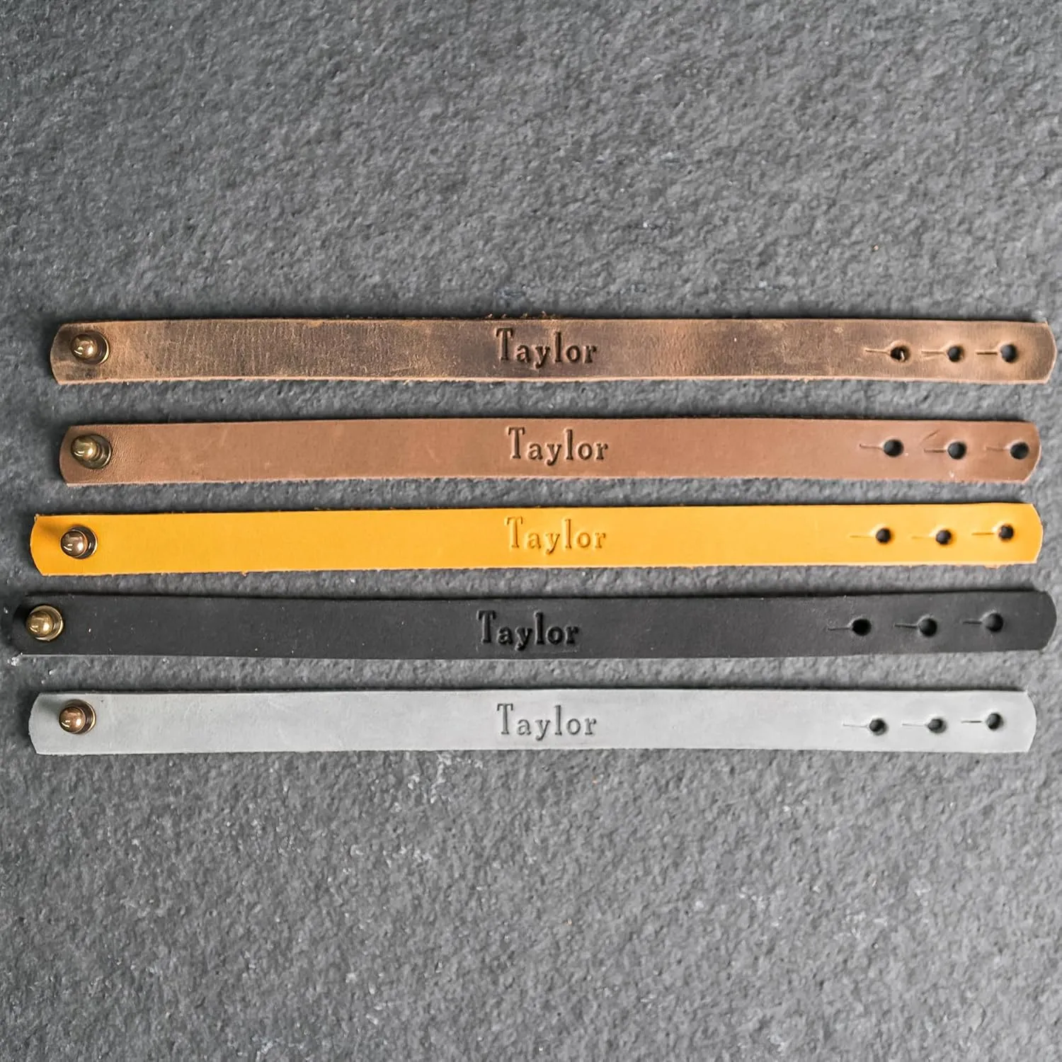Ox & Pine Personalized Leather Wrap Bracelet - Customize Inscription- 100% Full-Grain Leather - .5 W (Small/Medium, Rustic Brown)