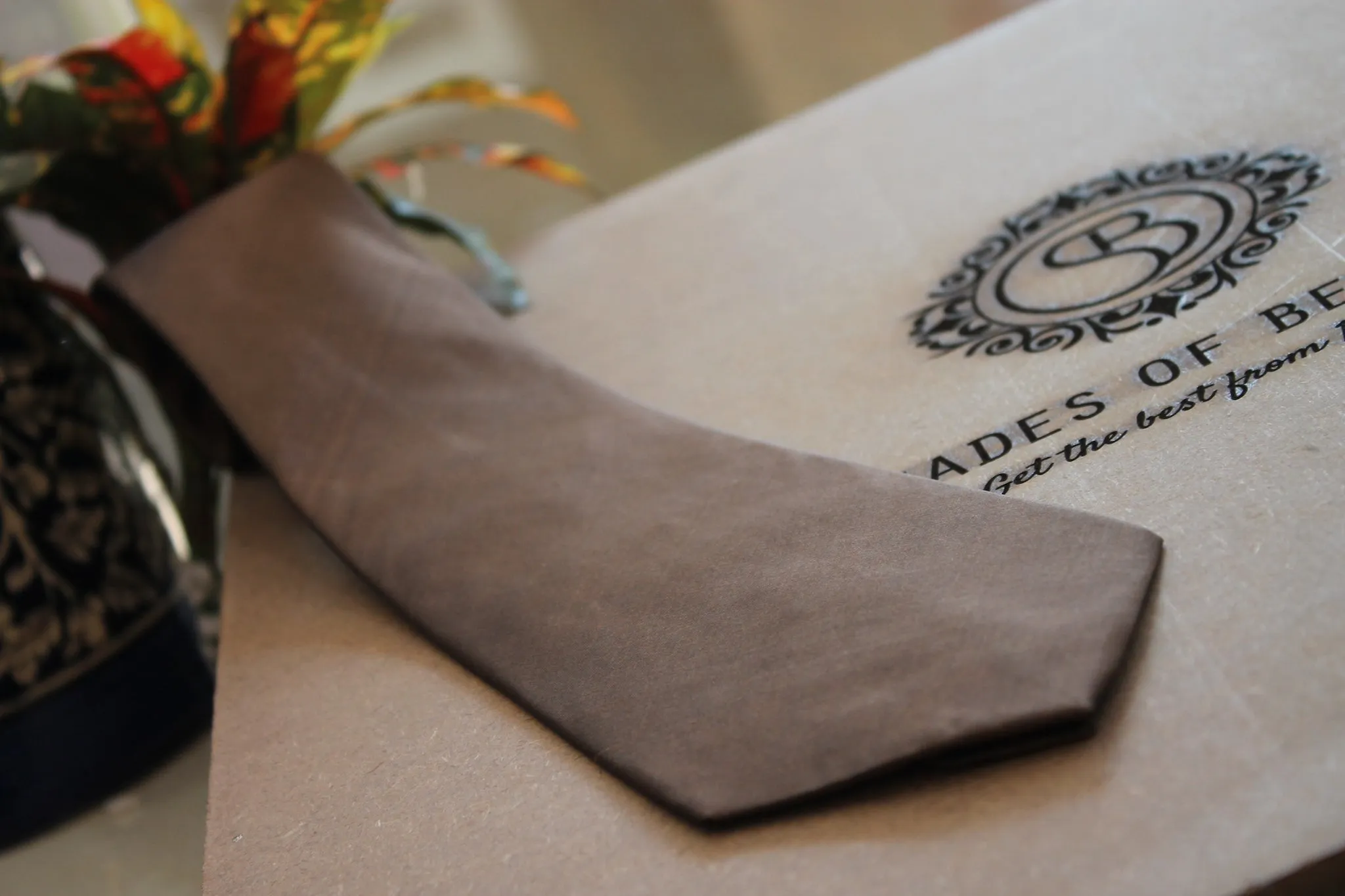 Refined Brown Pure Banarasi Silk Neck Tie