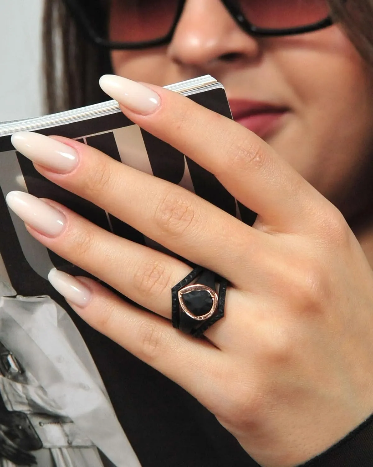 Rinfit Silicone Rings Women - Rubber Wedding Bands Stackable Ring Enhancer- Metal Framed Pear Bridal Ring Sets - Patented Design