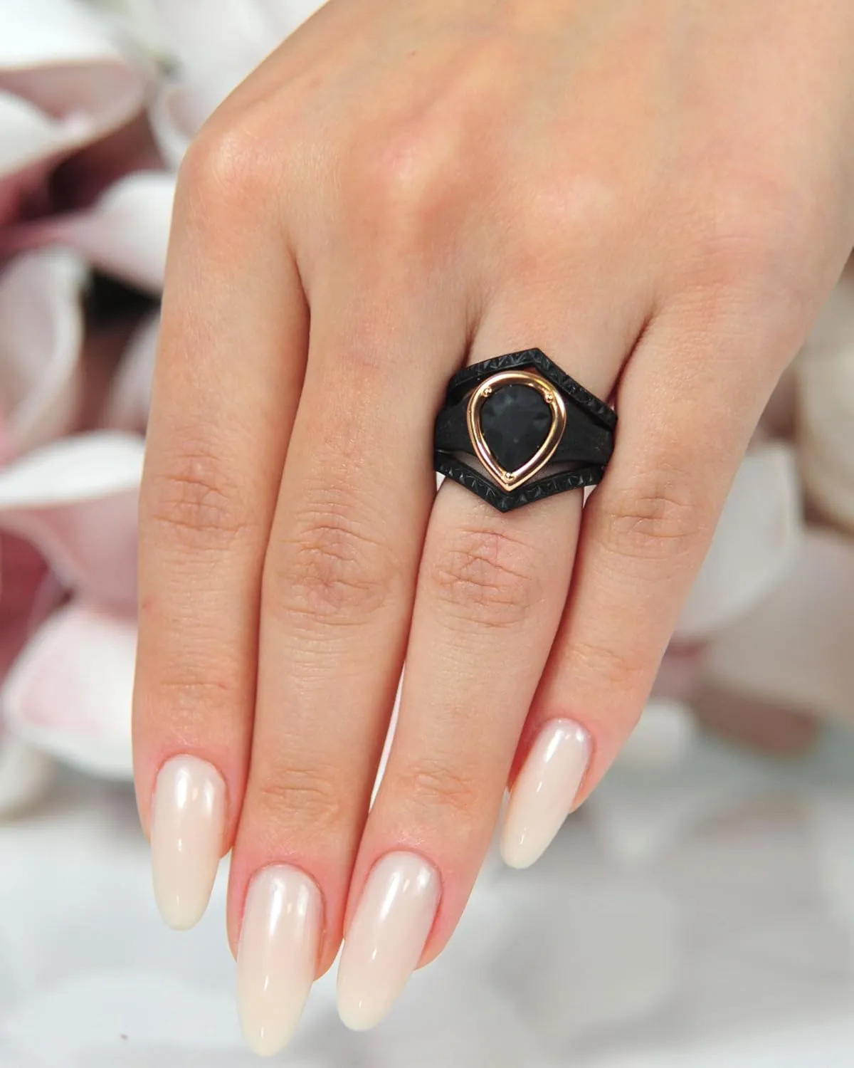 Rinfit Silicone Rings Women - Rubber Wedding Bands Stackable Ring Enhancer- Metal Framed Pear Bridal Ring Sets - Patented Design