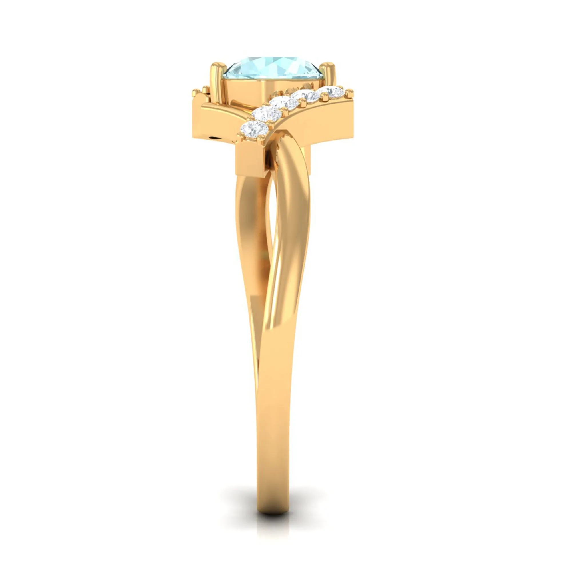 Sky Blue Topaz and Diamond Designer Promise Ring