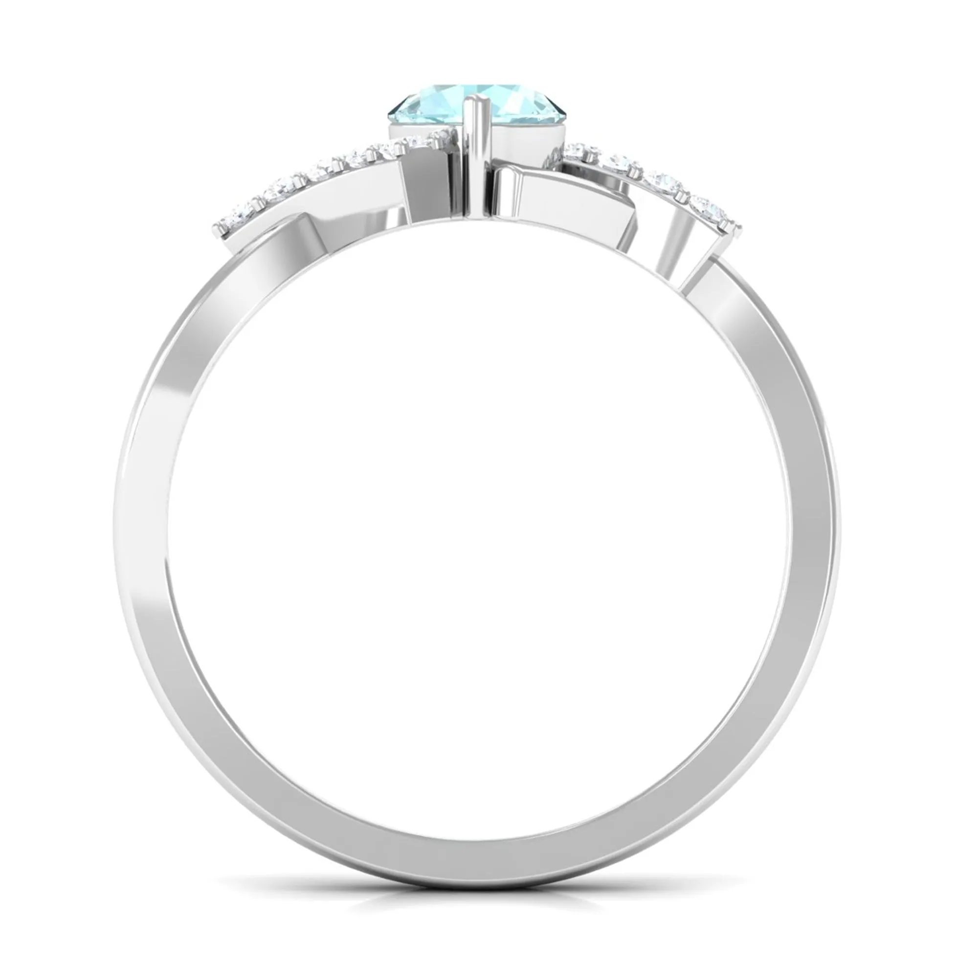 Sky Blue Topaz and Diamond Designer Promise Ring