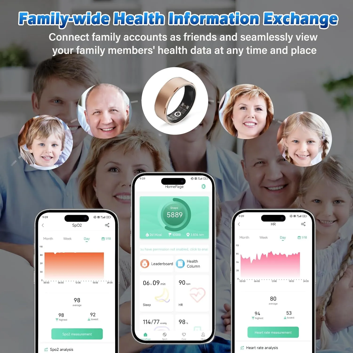 Smart Ring Health Fitness Tracker Women Men