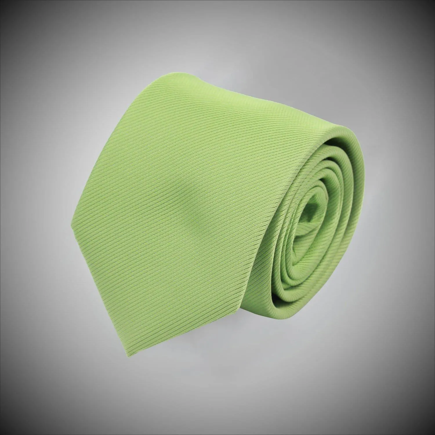 Solid Lime Green Twill Woven Silk Tie