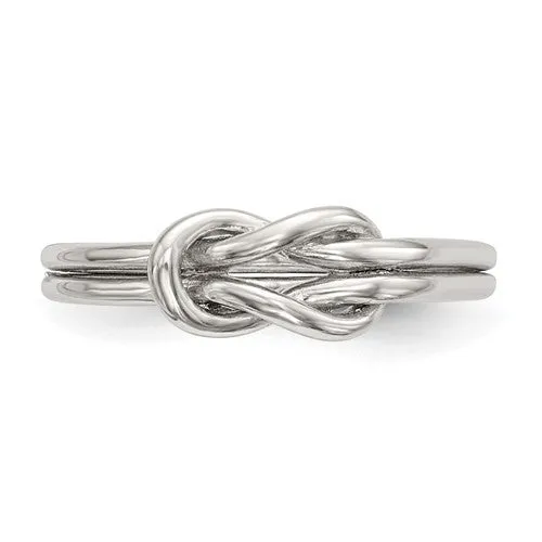 Sterling Silver Infinity Double Love Knot Ring