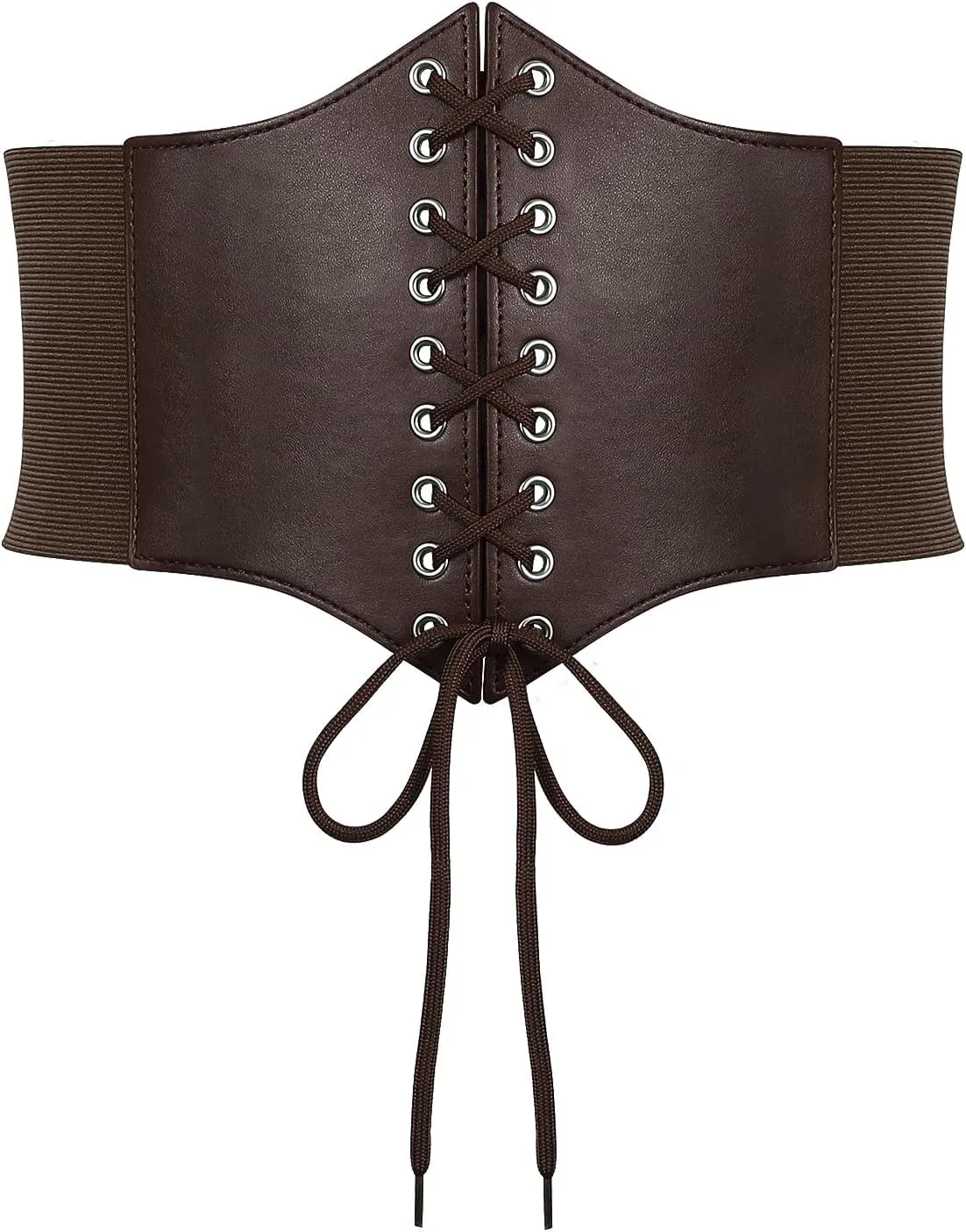 SUOSDEY Lace-up Cinch Bustiers Corset Belt for Women, Elastic Tie Waspie Wide Costume Waist Belt for Renaissance Halloween