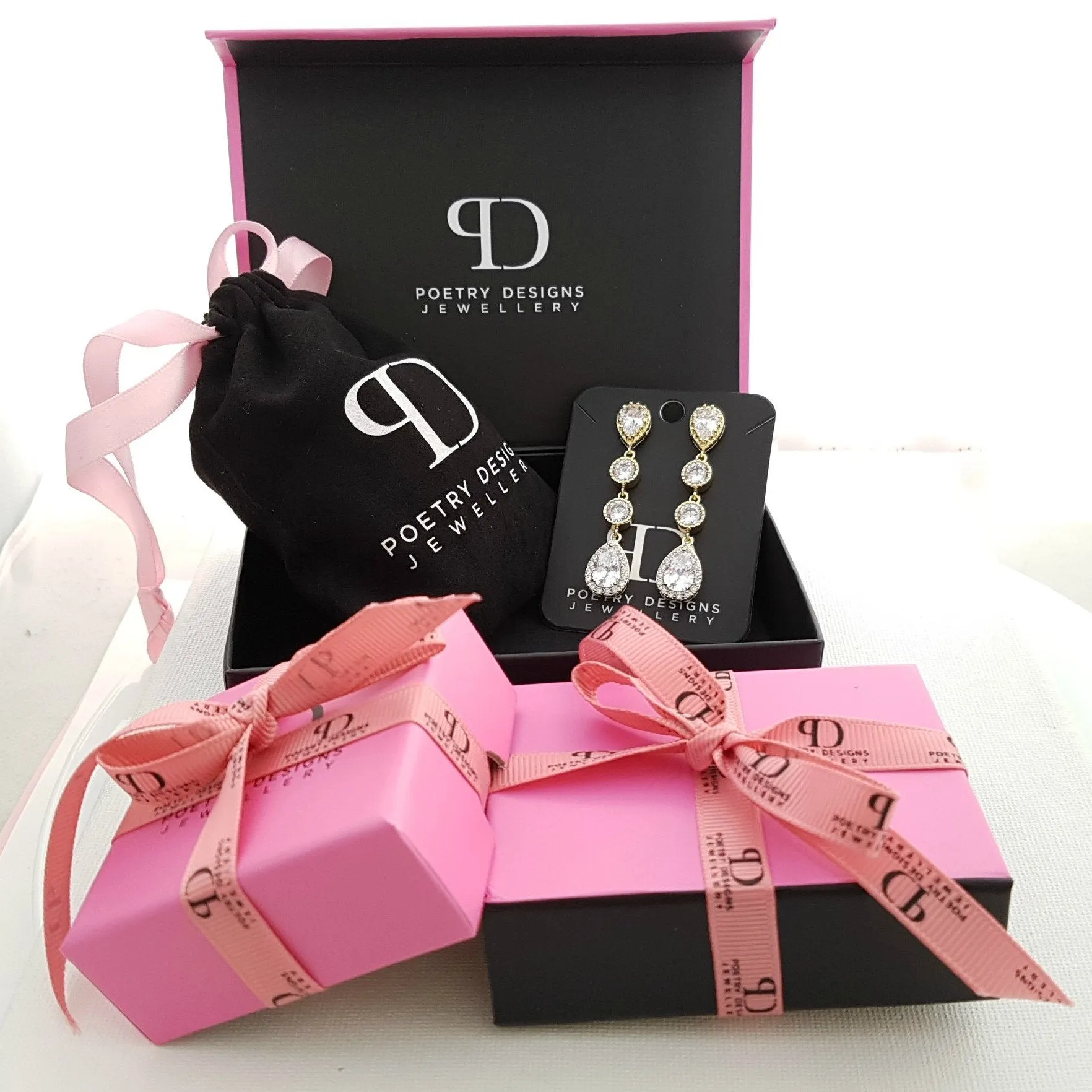 Teardrop Wedding Earrings-Esther