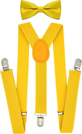 trilece Child Kids Boys Girls Suspenders Bow Tie Set Adjustable Y Back Toddler Baby Infant Suspender Bowtie