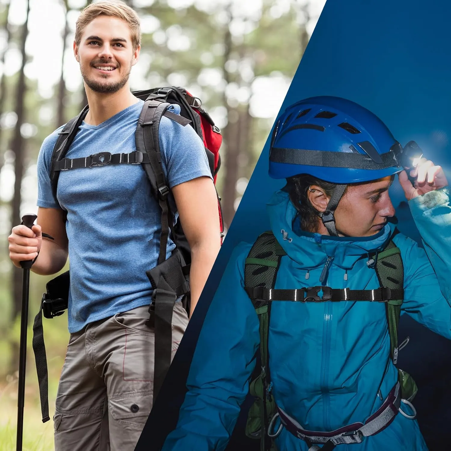 Vigorport Backpack Chest Strap Add on, Elastic Backpack Sternum Strap, Heavy Duty Adjustable Chest Belt with Quick Release Buckle