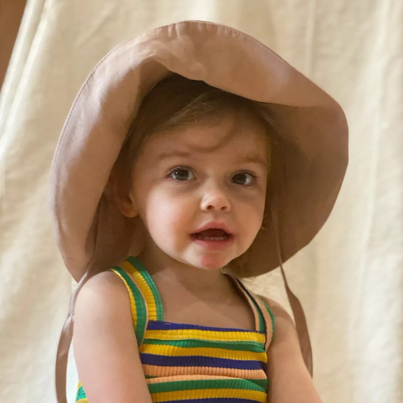 Wide Brim Linen Sun Hat