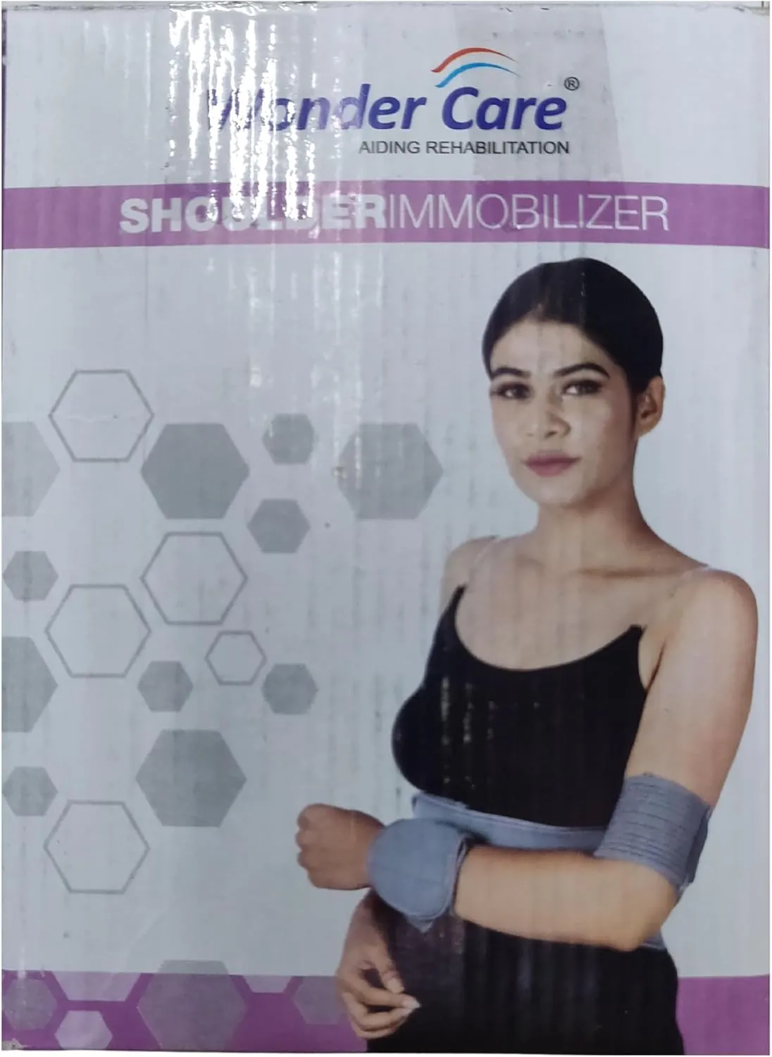 Wonder Care-Left Right Shoulder Immobilizer Arm Sling Elastic Brace for Clavicle Collar Bone Dislocation Subluxation Shoulder stabilizer Compression Brace After Rotator Cuff Surgery - Black-Size 4