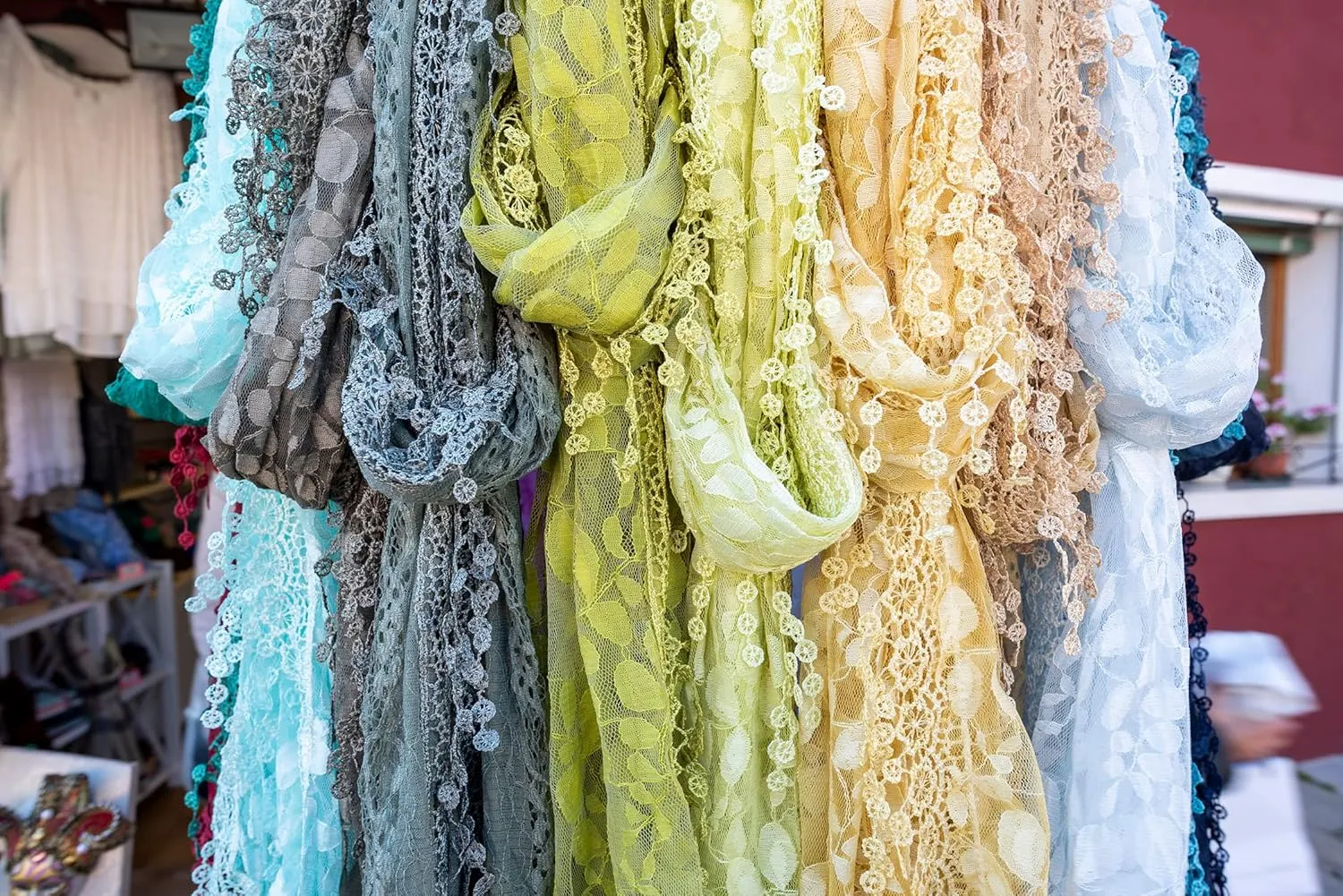 YOUR SMILE Lightweight Soft Leaf Lace Fringes Triangular Floral Fashion Towel Scarf Wrap for Women
